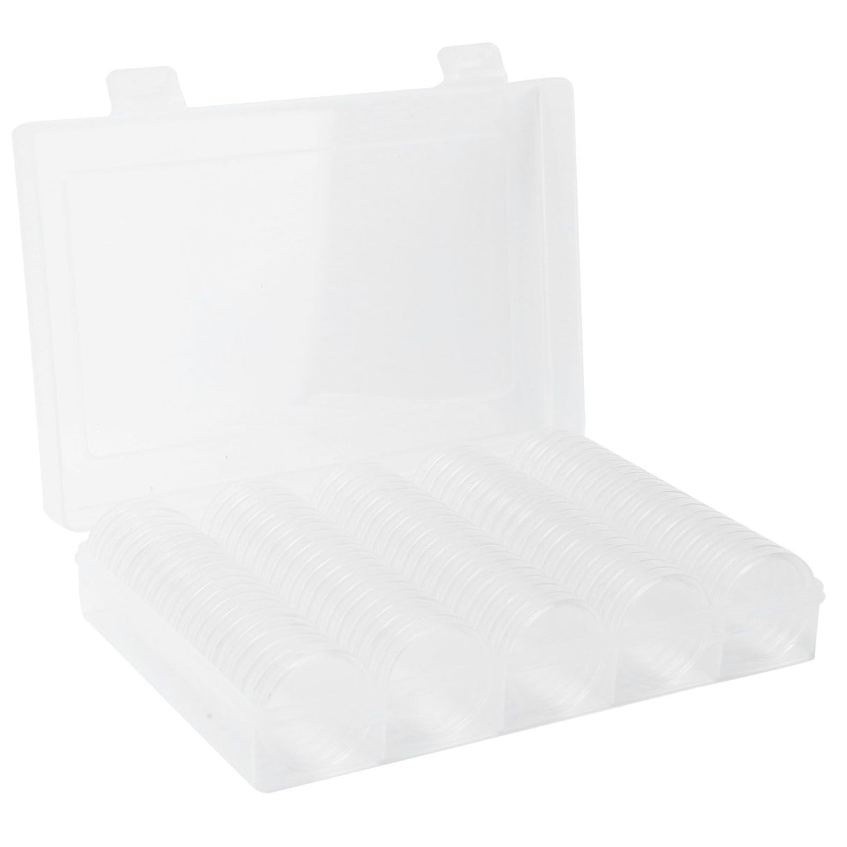 100PCS Transparent Coin Storage Box 17/20/25/27/30mm Round Coin Capsules Containers Protector