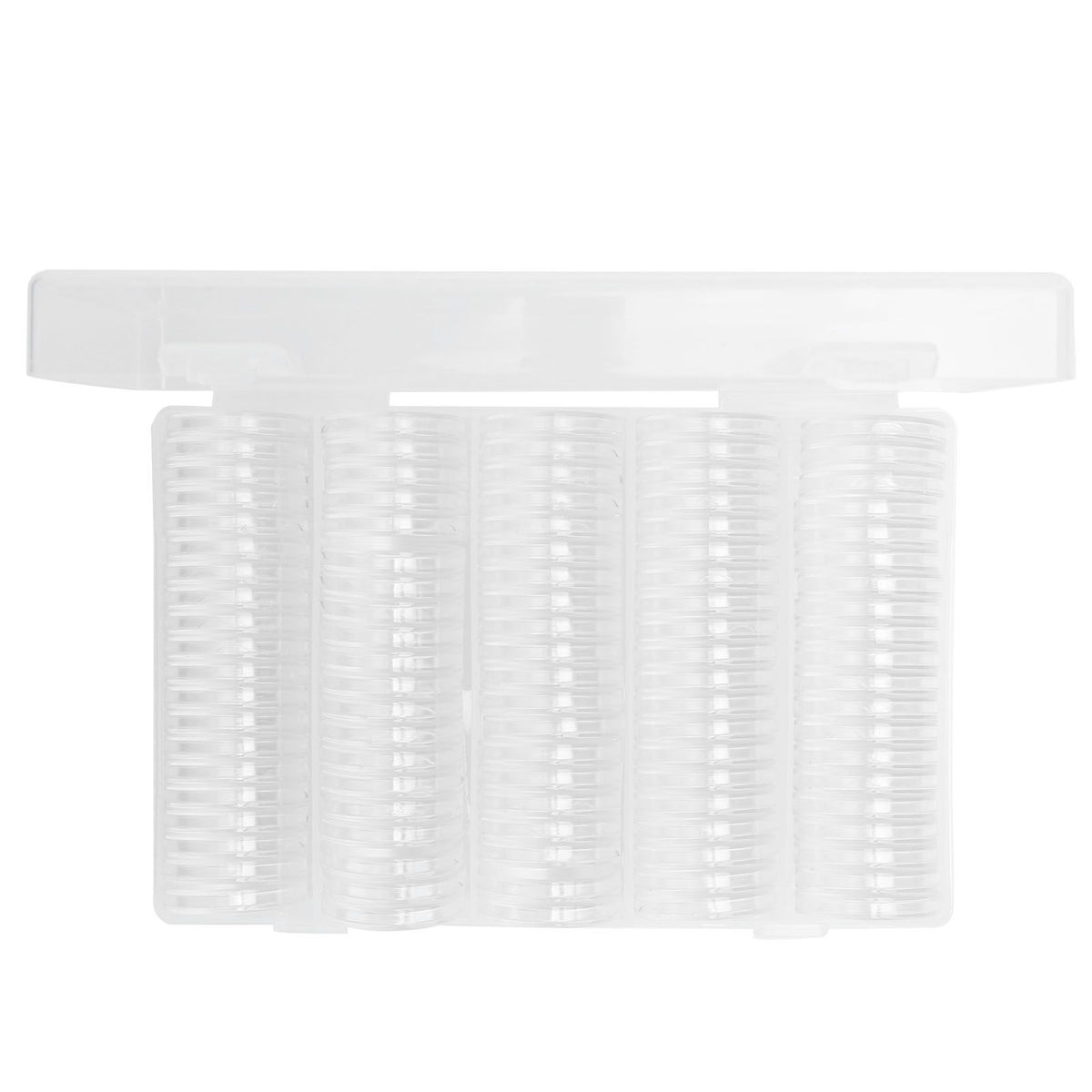 100PCS Transparent Coin Storage Box 17/20/25/27/30mm Round Coin Capsules Containers Protector