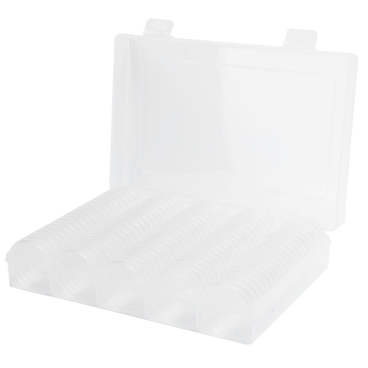 100PCS Transparent Coin Storage Box 17/20/25/27/30mm Round Coin Capsules Containers Protector