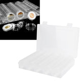 100PCS Transparent Coin Storage Box 17/20/25/27/30mm Round Coin Capsules Containers Protector