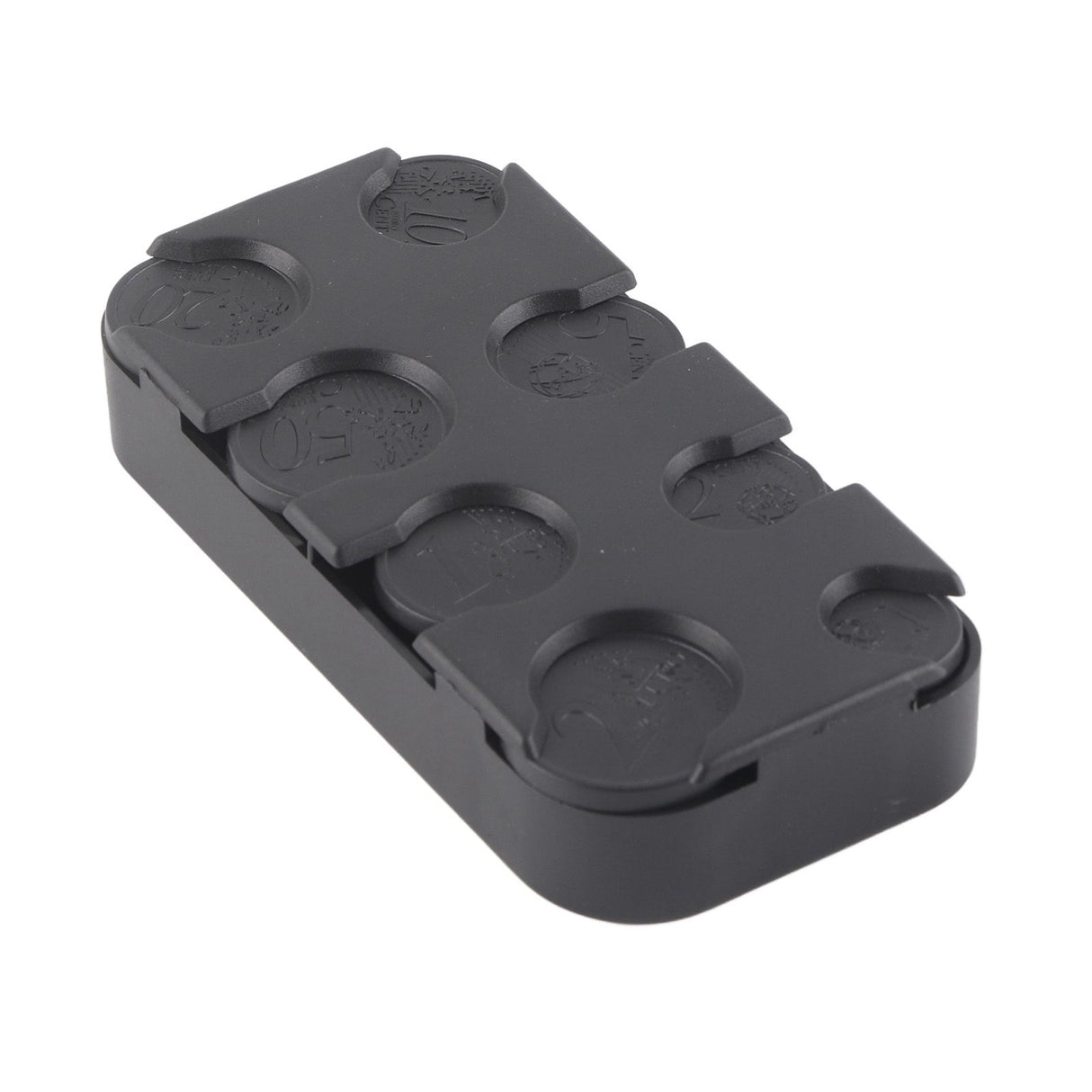 Rectangle Euro Coin Dispenser Plastic Coin Holders Storage Box Organizer Car Use