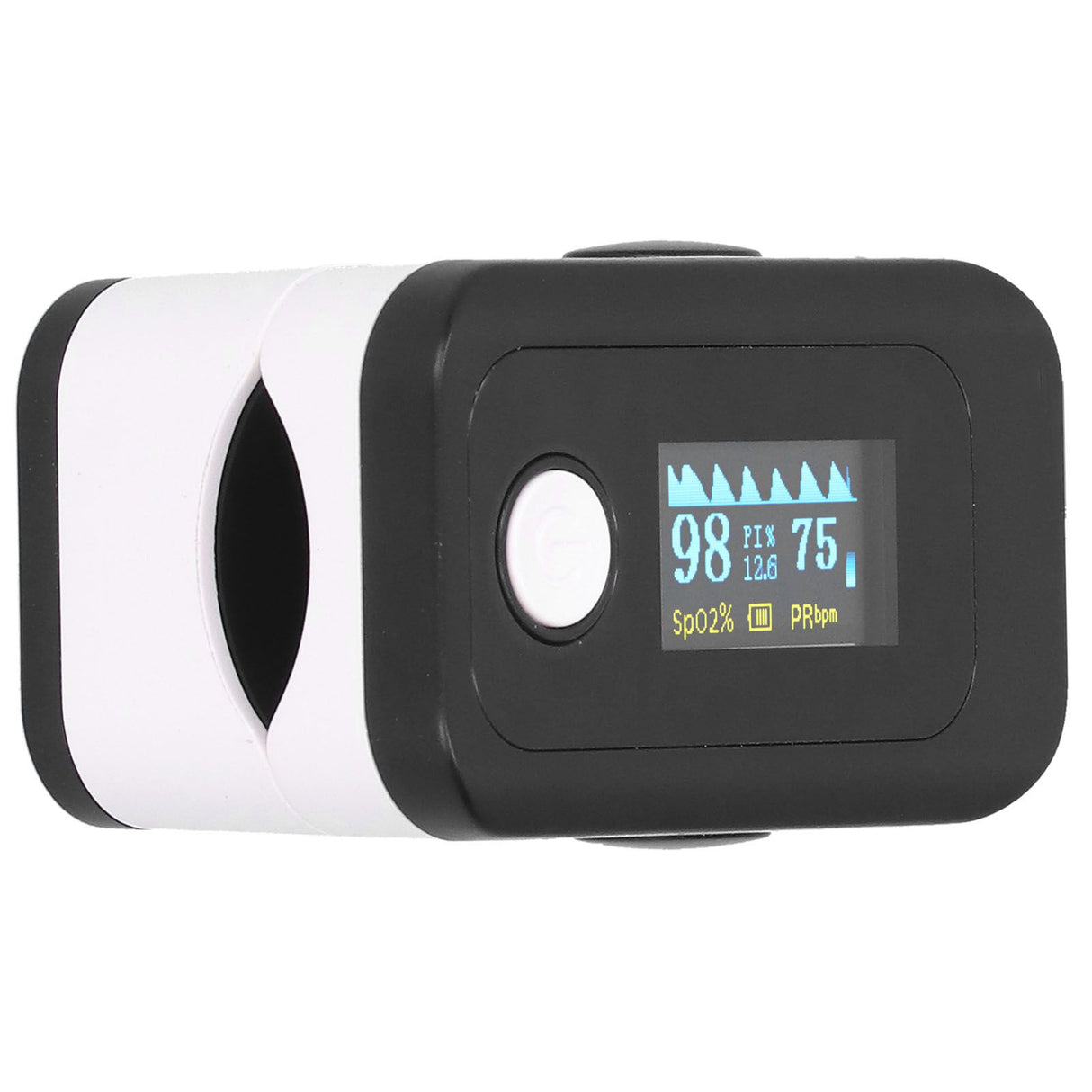 Fingertip Pulse Oximeter LED Screen Blood Oxygen Saturation Monitor with Lanyard Black