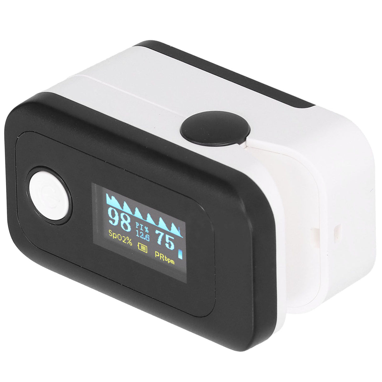 Fingertip Pulse Oximeter LED Screen Blood Oxygen Saturation Monitor with Lanyard Black