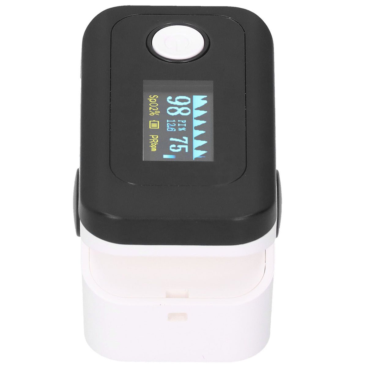 Fingertip Pulse Oximeter LED Screen Blood Oxygen Saturation Monitor with Lanyard Black