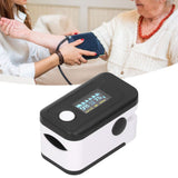 Fingertip Pulse Oximeter LED Screen Blood Oxygen Saturation Monitor with Lanyard Black