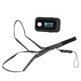 Fingertip Pulse Oximeter LED Screen Blood Oxygen Saturation Monitor with Lanyard Black