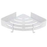 White Toilet Triangular Basket Hotel Bathroom Single Layer Aluminum Shelf for Bathroom - Top-Down View