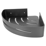 Gray Corner Shelf Space Aluminum Triangular Storage Rack Organizer Bathroom Accessory - Front View