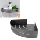 Gray Corner Shelf Space Aluminum Triangular Storage Rack Organizer Bathroom Accessory