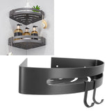 Gray Corner Shelf Space Aluminum Triangular Storage Rack Organizer Bathroom Accessory - Extra Image
