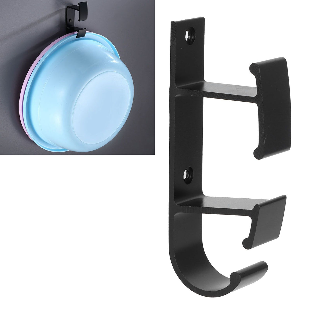 Black Washstand Wall Mounted Washbasin Rack Hook Holder Bathroom Toilet Accessory