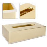 Tissue Box Innovative Rectangular 304 Stainless Steel Napkin Paper Holder Container Gold - Rear View