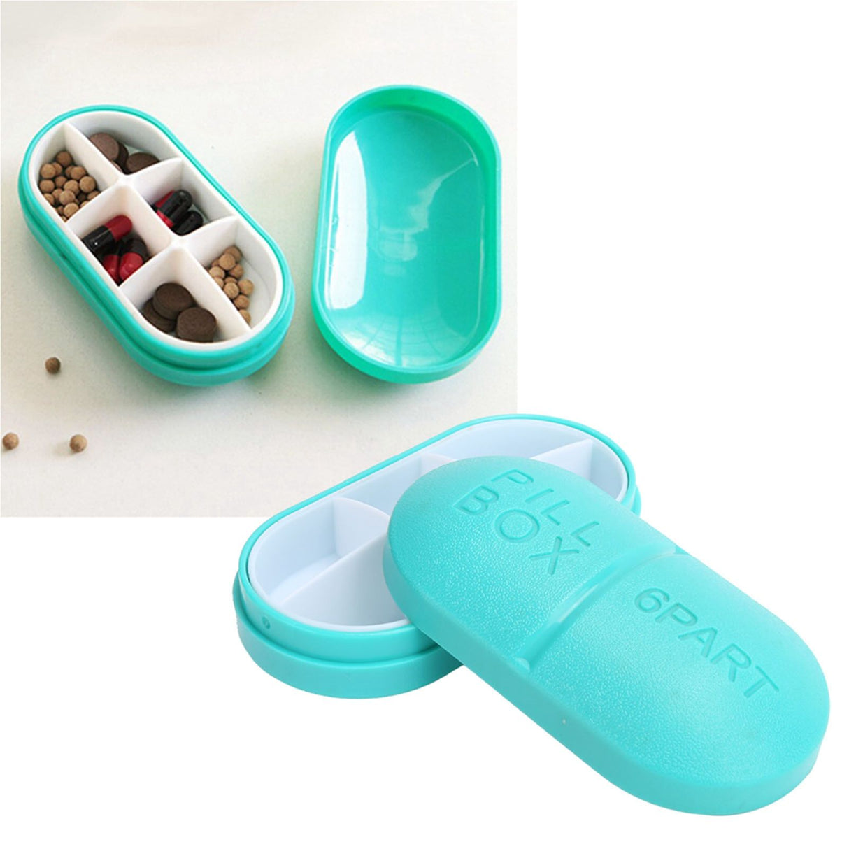 6 Grid Mini Pills Case Portable Medicine Box Travel Tablet Container Holder Organizer6 Grid Blue