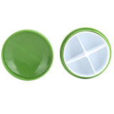 4 Grid Pills Case Round Portable Medicine Box Holder Organizer for Home Travel SuppliesGreen - Low Angle