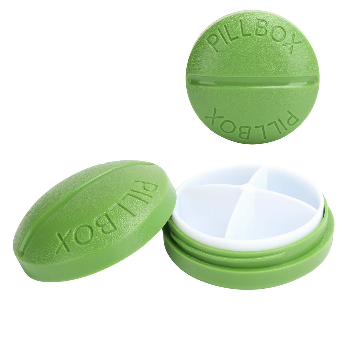 4 Grid Pills Case Round Portable Medicine Box Holder Organizer for Home Travel SuppliesGreen