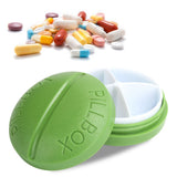 4 Grid Pills Case Round Portable Medicine Box Holder Organizer for Home Travel SuppliesGreen