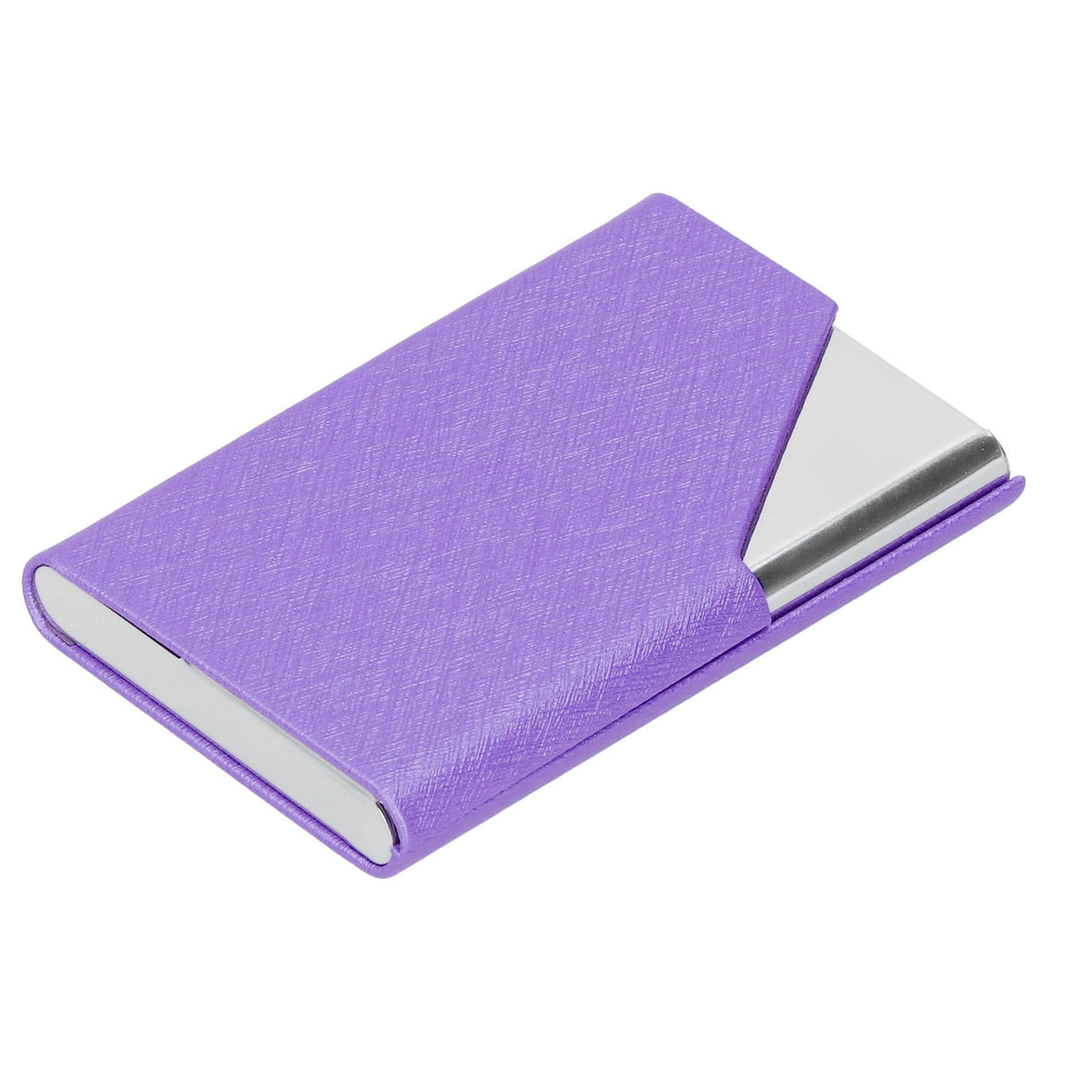 Business Card Holder Stainless Steel Innovative Name Card Case Organizer for Commercial UsePurple 007#