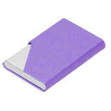 Business Card Holder Stainless Steel Innovative Name Card Case Organizer for Commercial UsePurple 007# - Low Angle