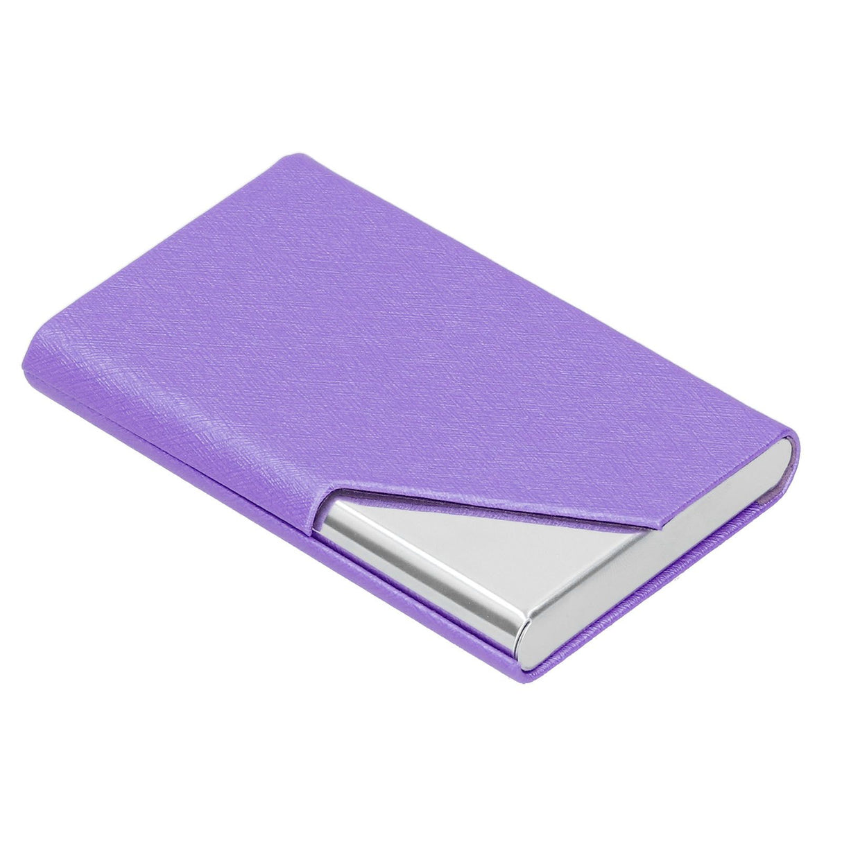 Business Card Holder Stainless Steel Innovative Name Card Case Organizer for Commercial UsePurple 007#