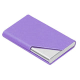 Business Card Holder Stainless Steel Innovative Name Card Case Organizer for Commercial UsePurple 007#