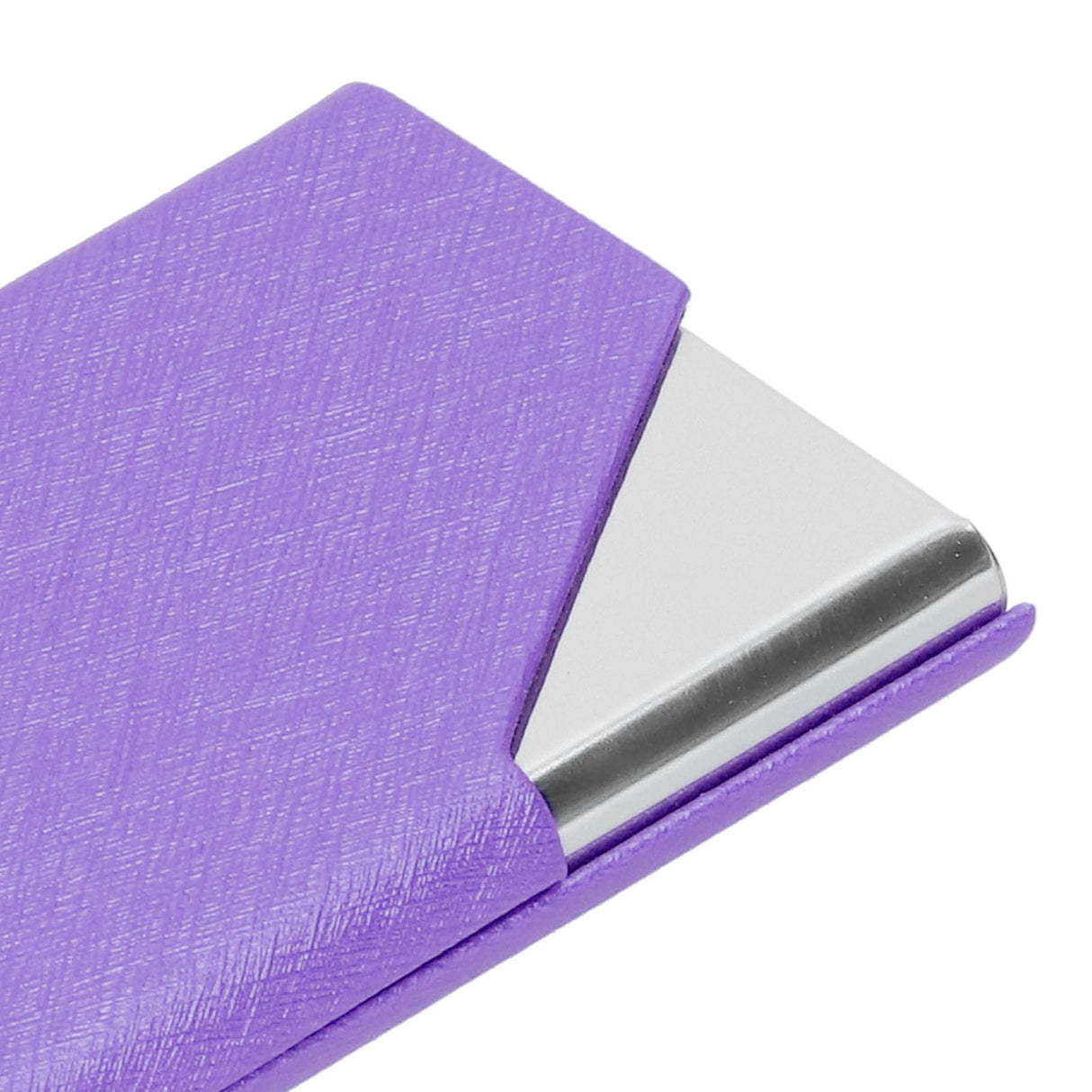 Business Card Holder Stainless Steel Innovative Name Card Case Organizer for Commercial UsePurple 007#