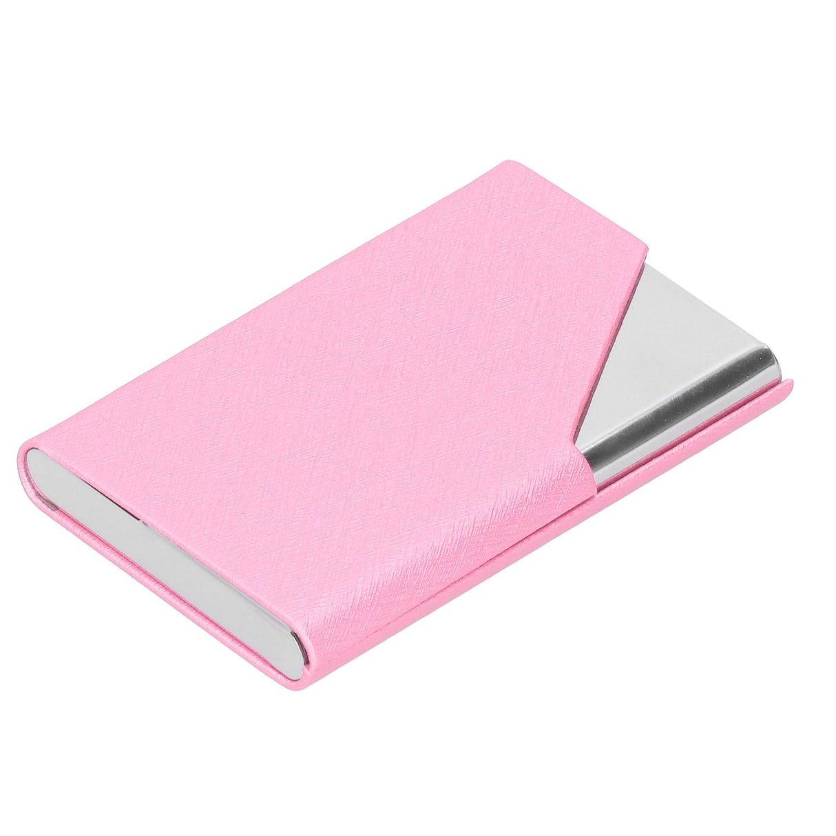 Business Card Holder Stainless Steel Innovative Name Card Case Organizer for Commercial UsePink 007#