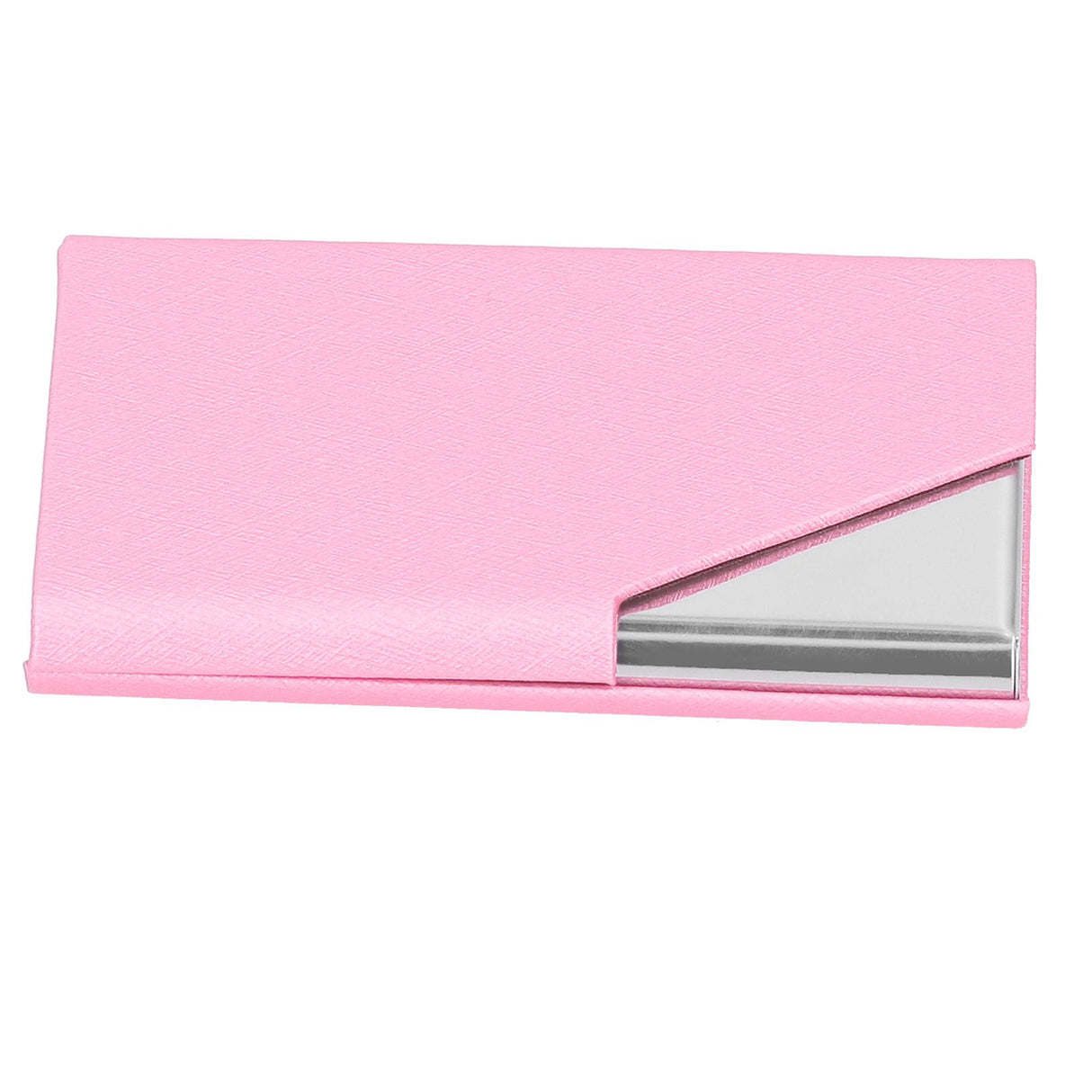 Business Card Holder Stainless Steel Innovative Name Card Case Organizer for Commercial UsePink 007#