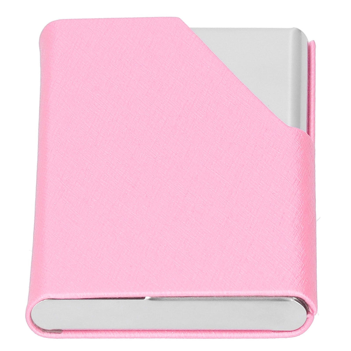 Business Card Holder Stainless Steel Innovative Name Card Case Organizer for Commercial UsePink 007#