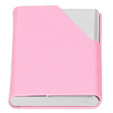 Business Card Holder Stainless Steel Innovative Name Card Case Organizer for Commercial UsePink 007# - Top-Down View