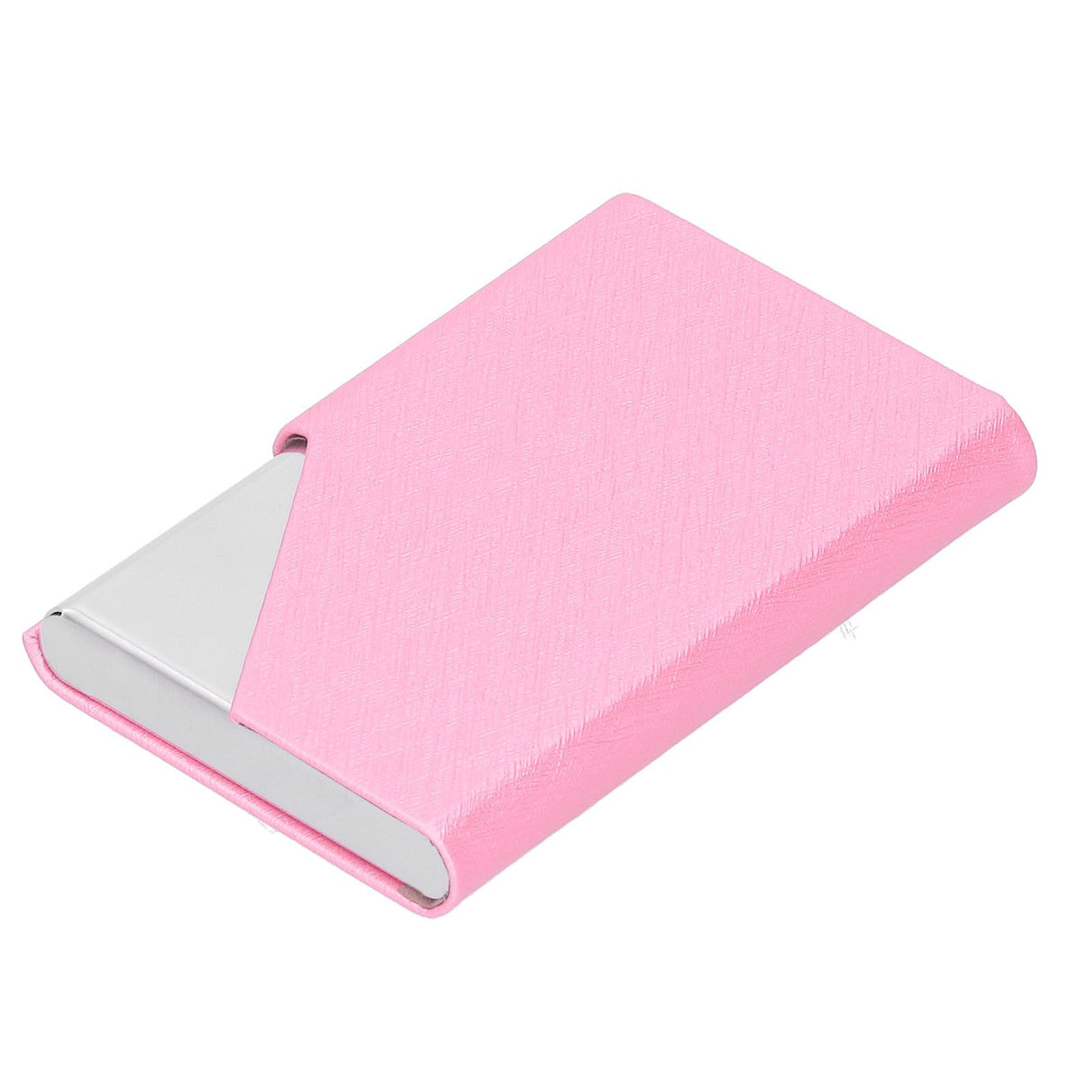 Business Card Holder Stainless Steel Innovative Name Card Case Organizer for Commercial UsePink 007#