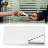 Business Card Holder Stainless Steel Innovative Name Card Case Organizer for Commercial UseWhite 007#