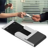 Large Capacity Business Card Holder Pocket Name Card Box Case for Men Double OpenBlack 400#