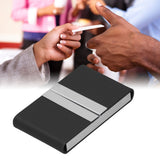 Large Capacity Business Card Holder Pocket Name Card Box Case for Men Double OpenBlack 400#