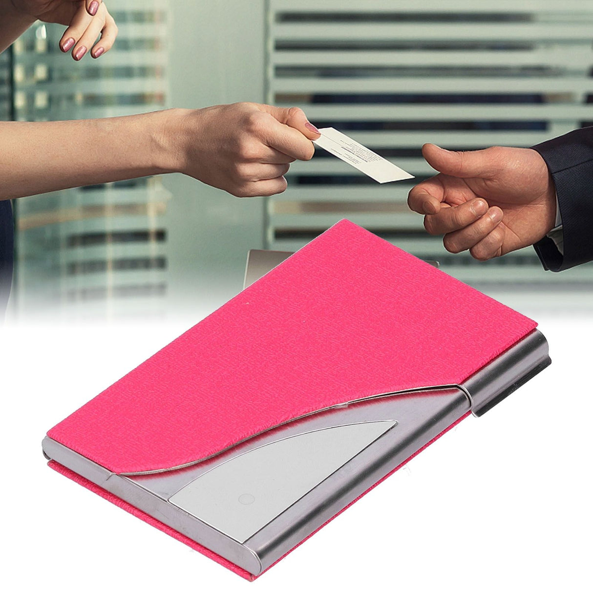 Business Card Holder Name Card Storage Box Case Holder Organizer Gifts for Men WomenRed 980#