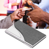 Business Card Holder Name Card Storage Box Case Holder Organizer Gifts for Men WomenGray 980# - Extra Image