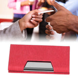Business Name Card Holder Case Stainless Steel Organizer Portable for Business WorksRed 336# - Extra Image