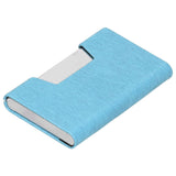 Business Name Card Holder Case Stainless Steel Organizer Portable for Business WorksBlue 336# - Front View