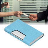 Business Name Card Holder Case Stainless Steel Organizer Portable for Business WorksBlue 336# - Extra Image
