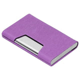 Business Name Card Holder Case Stainless Steel Organizer Portable for Business WorksPurple 336#