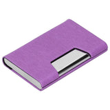 Business Name Card Holder Case Stainless Steel Organizer Portable for Business WorksPurple 336#