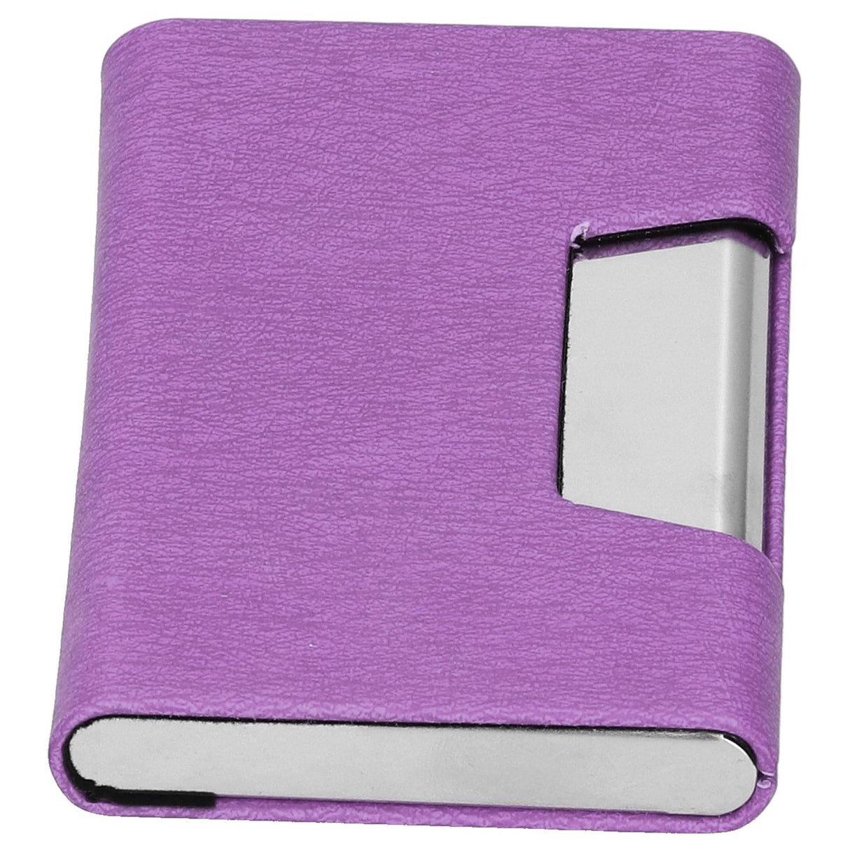 Business Name Card Holder Case Stainless Steel Organizer Portable for Business WorksPurple 336#