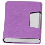 Business Name Card Holder Case Stainless Steel Organizer Portable for Business WorksPurple 336#