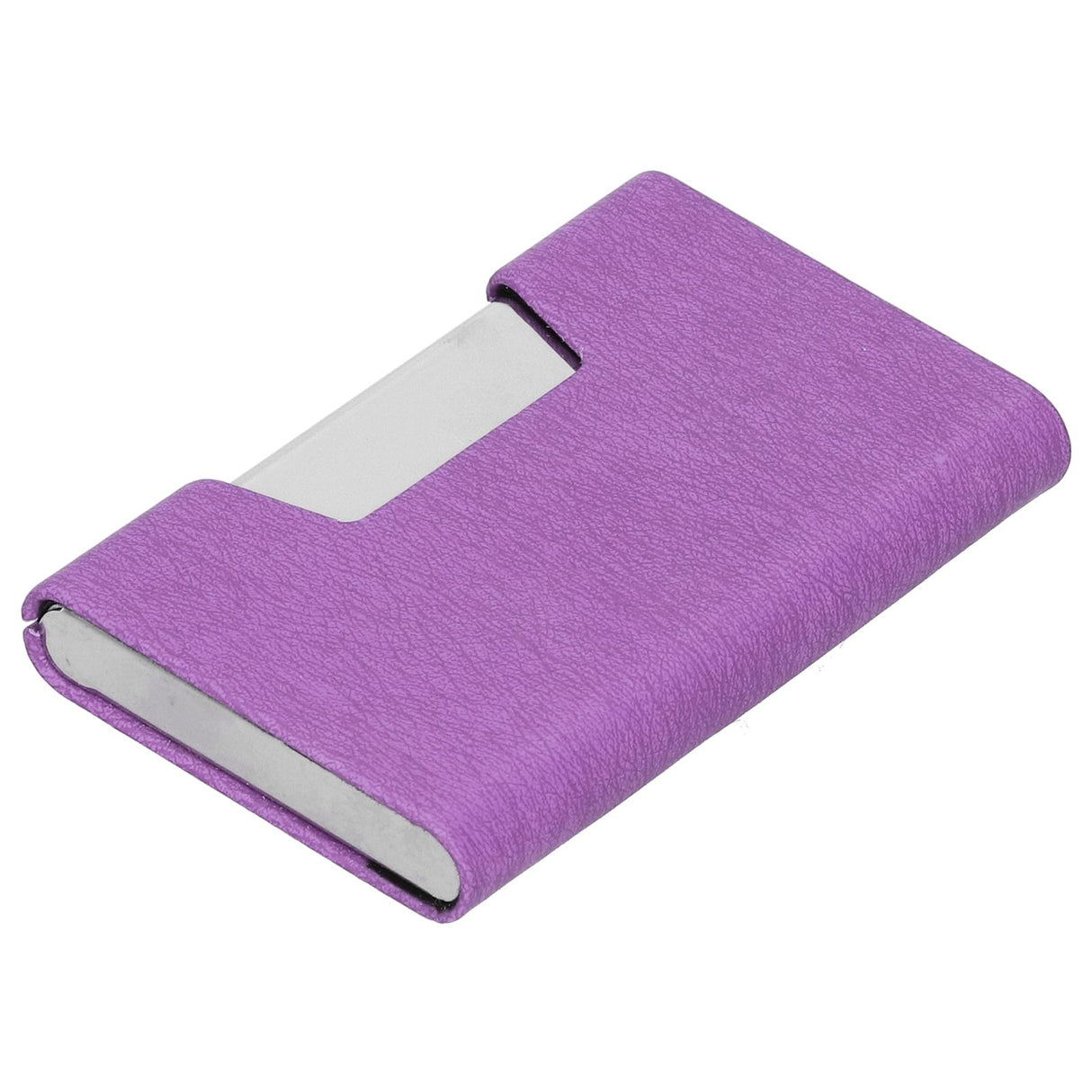 Business Name Card Holder Case Stainless Steel Organizer Portable for Business WorksPurple 336#