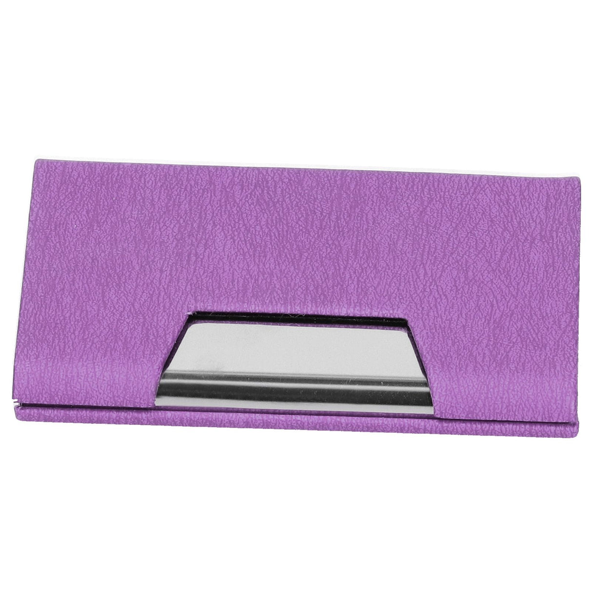 Business Name Card Holder Case Stainless Steel Organizer Portable for Business WorksPurple 336#
