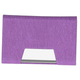 Business Name Card Holder Case Stainless Steel Organizer Portable for Business WorksPurple 336#