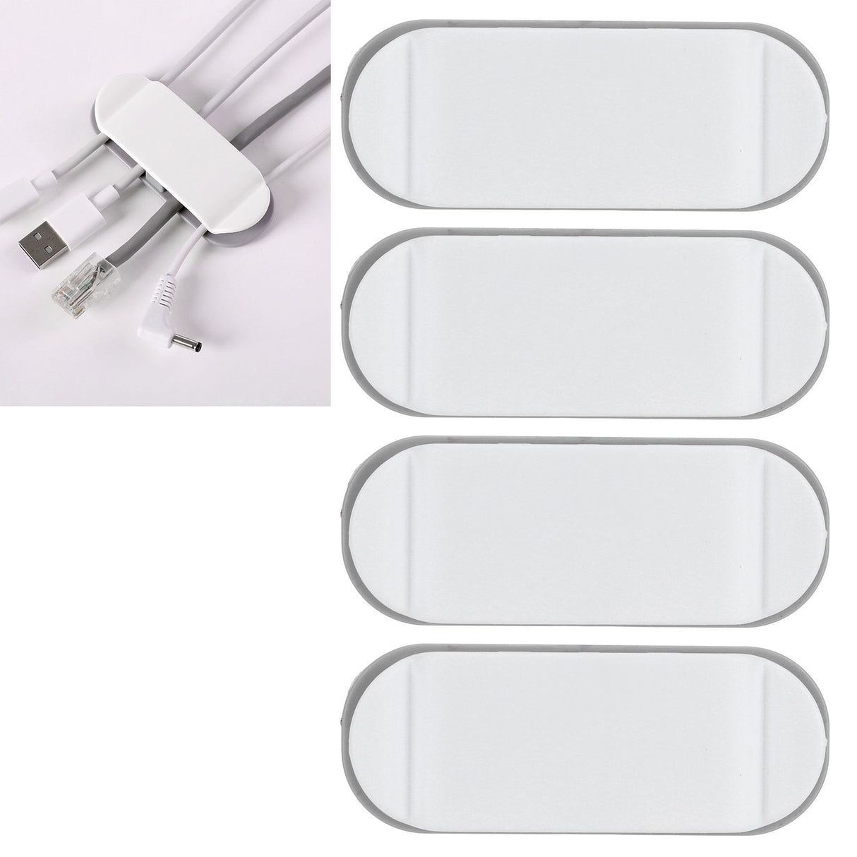 4Pcs Cable Holder Clips Multifunction Data Line Wire Wrapper Organizer for Home Office