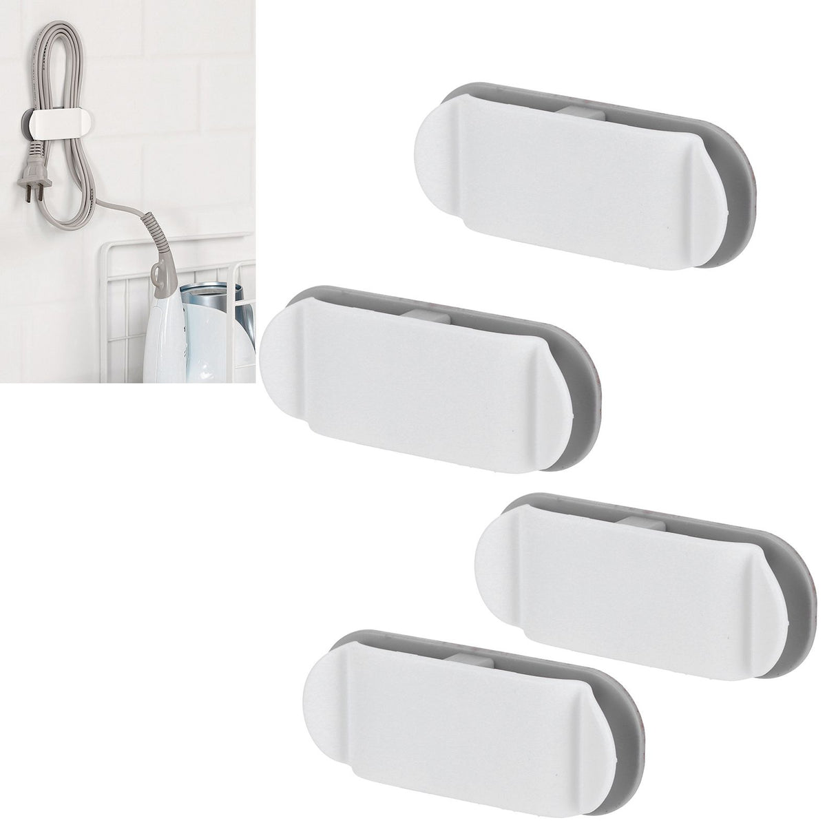 4Pcs Cable Holder Clips Multifunction Data Line Wire Wrapper Organizer for Home Office