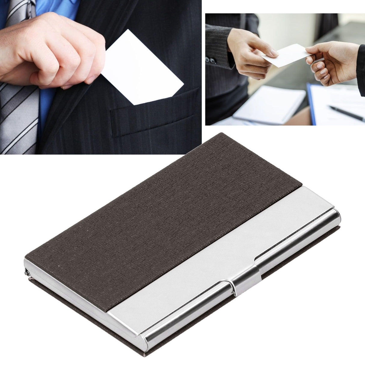 Business Card Holder Stainless Steel Name Card Case for Traveling and Business SuppliesAncient Color 701#