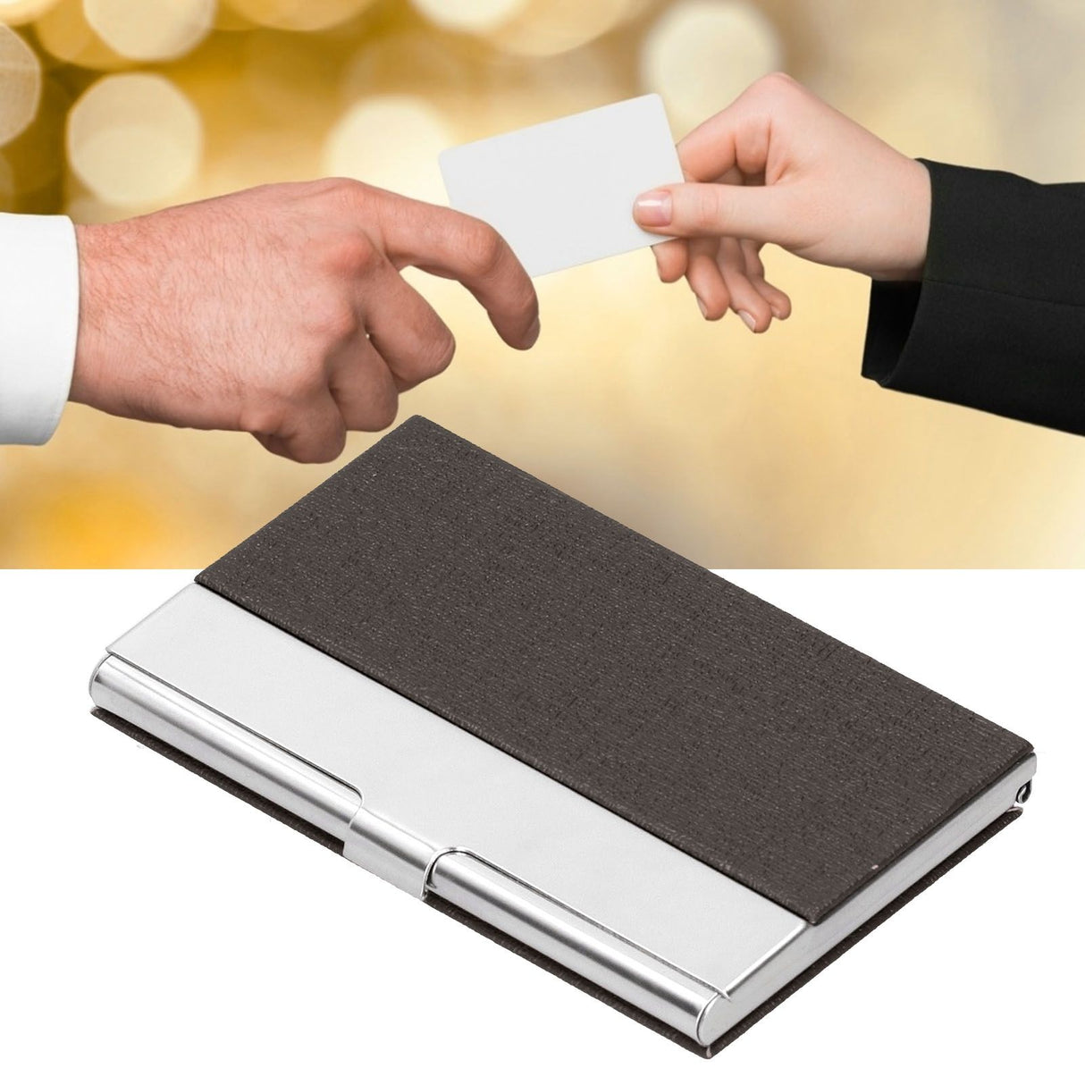 Business Card Holder Stainless Steel Name Card Case for Traveling and Business SuppliesAncient Color 701#
