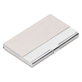 Business Card Holder Stainless Steel Name Card Case for Traveling and Business SuppliesWhite 701# - Front View